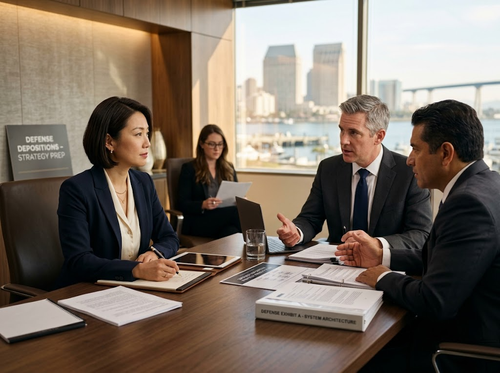 Certified defense deposition interpreter for San Diego defense contractor, biotech, and pharmaceutical IP proceedings