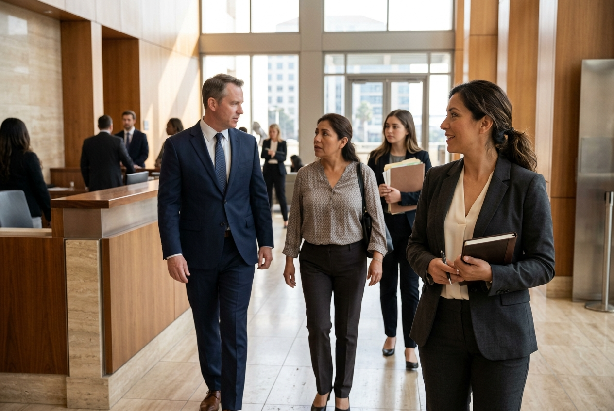 Court-certified legal interpreter providing border-region legal interpretation services for San Diego courthouses, immigration proceedings, and military legal matters