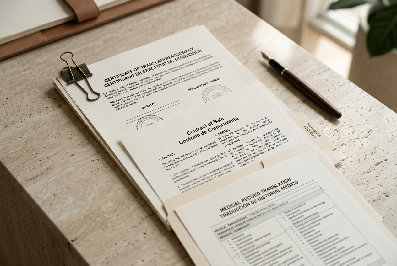 Certified Spanish document translation services for San Diego immigration documents, cross-border contracts, and military paperwork