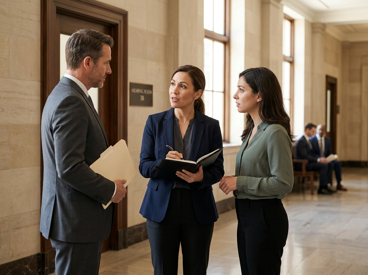 Court certified interpreter providing deposition and trial interpretation at a California courthouse