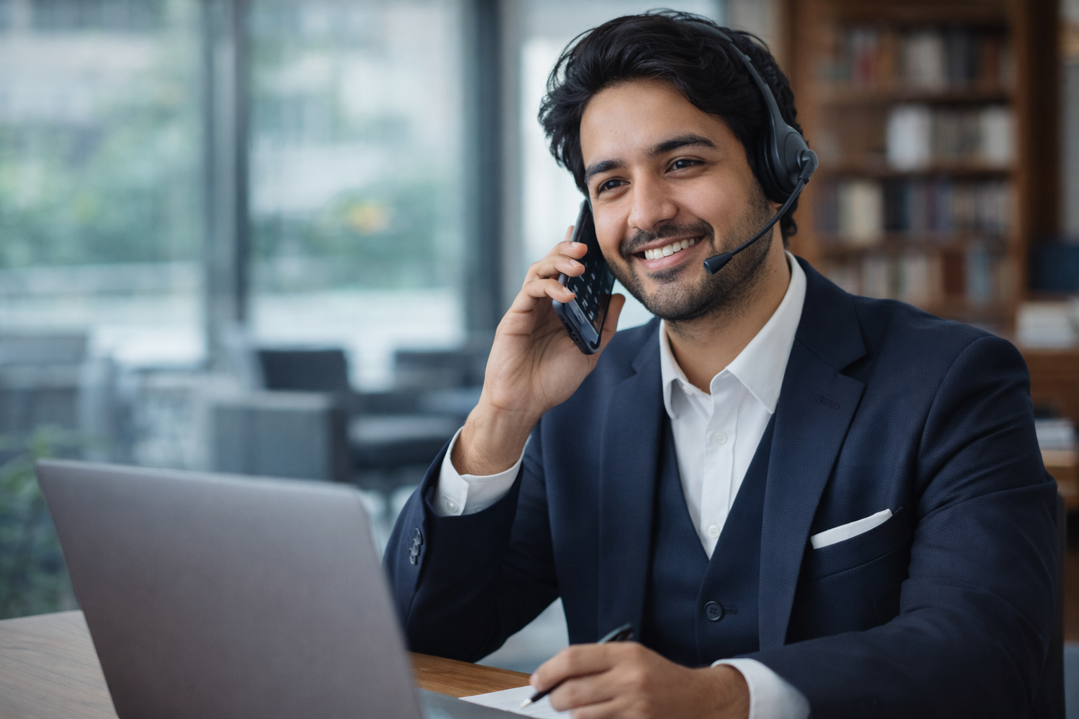 Professional phone interpreter providing remote interpretation services