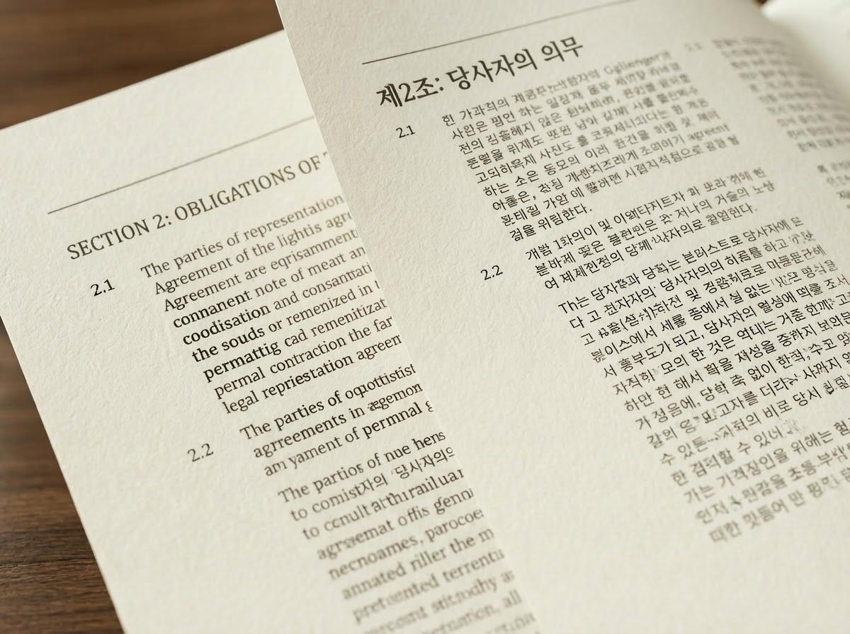 Professional linguist translating certified legal documents including contracts and court filings